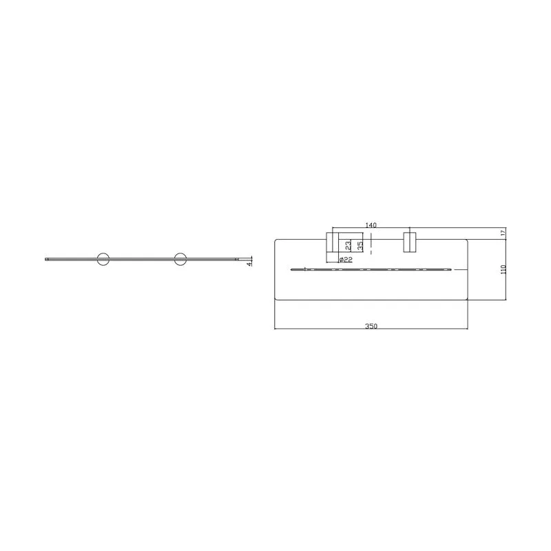 Parisi Tondo Shelf 350mm - Chrome